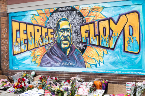 Mural at location of Floyd's death. Photo: Olga Enger