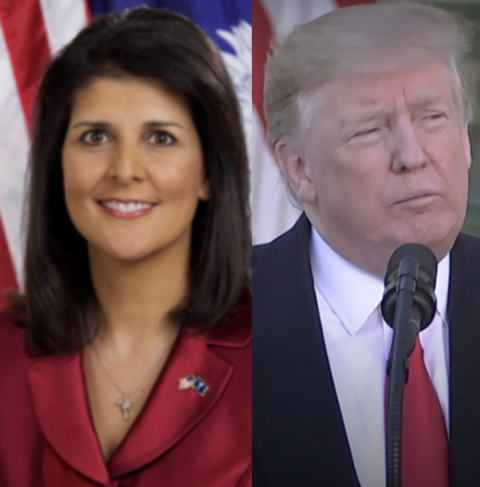 L-R Former SC Governor Nikki Haley and Former President Donald Trump PHOTOS: State of SC and White House