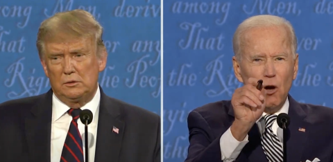 Former President Donald Trump (R) and President Joe Biden (D) 2020 Presidential Debate